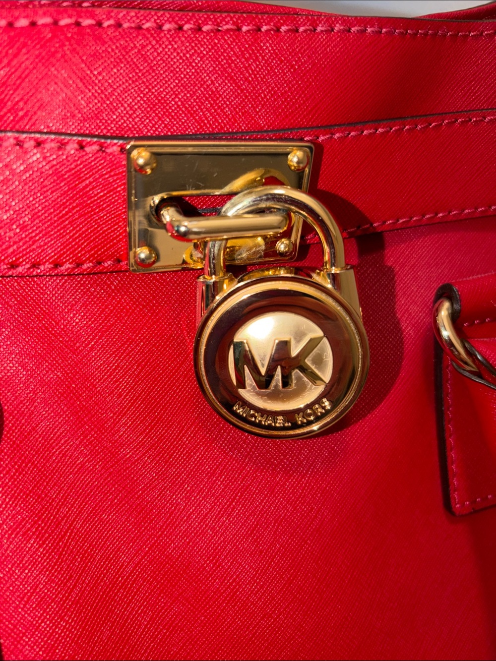 Like New Michael Kors Hamilton Bag Scarlet Red - Picture 14 of 15